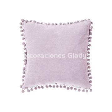 COJIN POMPONETES ROSA - Imagen 1