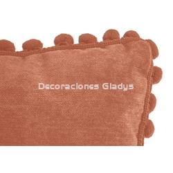 COJIN POMPONETES TERRACOTA - Imagen 2