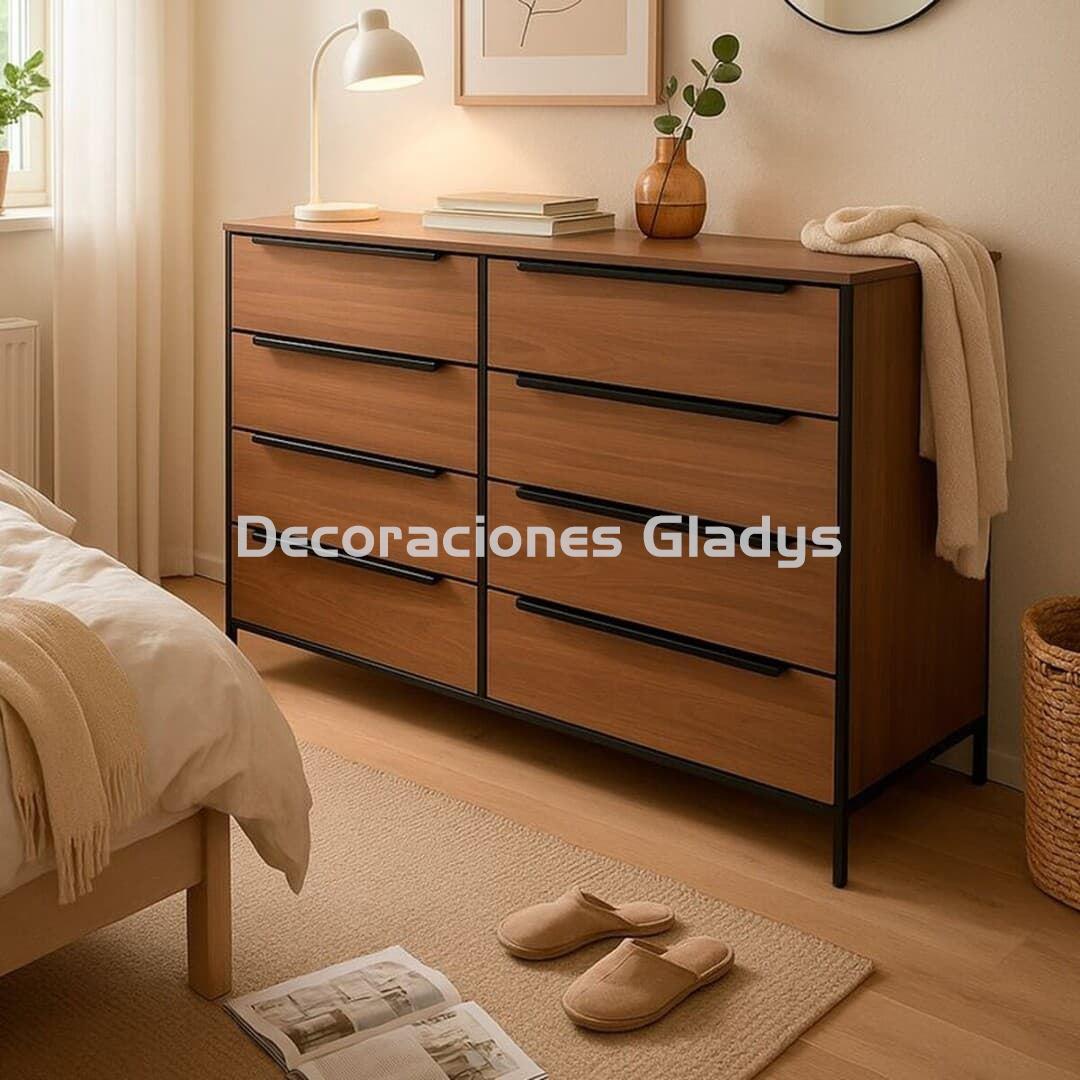 COMODA 8 CAJONES COLOR ROBLE SOHO -KIT - Imagen 1