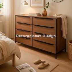 COMODA 8 CAJONES COLOR ROBLE SOHO -KIT - Imagen 1