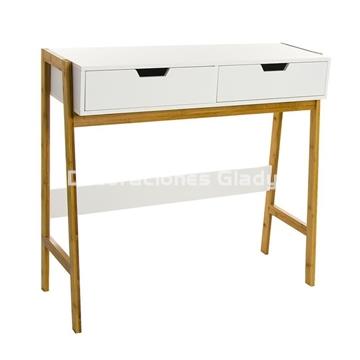 CONSOLA 2 CAJONES BLANCA -KIT - Imagen 1