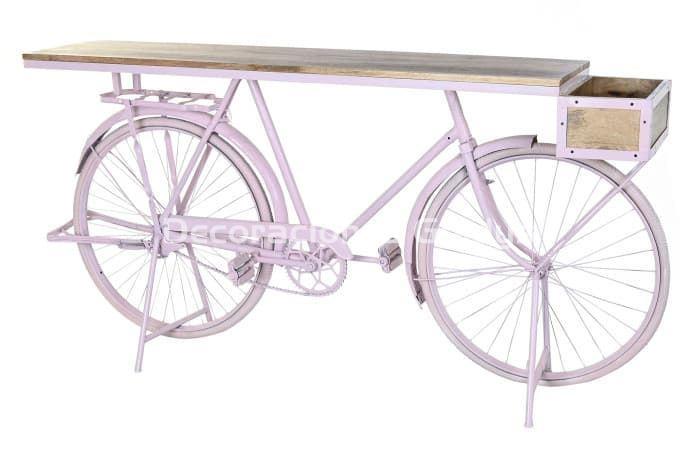 CONSOLA HIERRO MANGO  BICICLETA ROSA PALO - Imagen 1