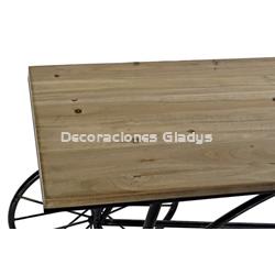CONSOLA METAL ABETO BICICLETA NEGRO - Imagen 2