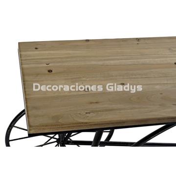 CONSOLA METAL ABETO BICICLETA NEGRO - Imagen 2