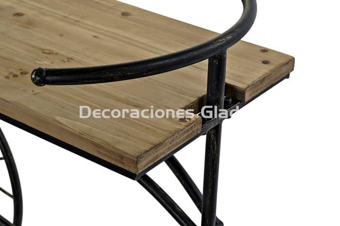 CONSOLA METAL ABETO BICICLETA NEGRO - Imagen 3