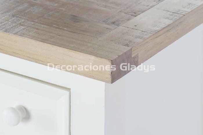CONSOLA PAULOWNIA 10 CAJONES BEIGE - Imagen 3
