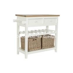 CONSOLA PAULOWNIA MIMBRE  BOTELLERO - Imagen 1