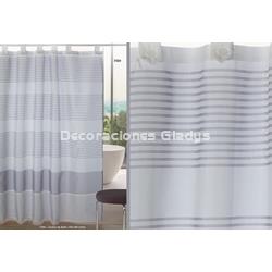 CORTINA BAÑO RAYAS GRIS 7594 - Imagen 1