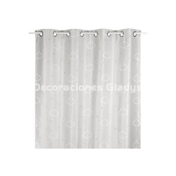 CORTINA CONFECCIONADA FOSFORESCENTE CIELO GRIS - Imagen 1