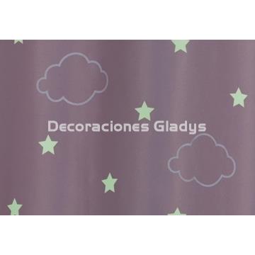 CORTINA CONFECCIONADA FOSFORESCENTE CIELO ROSA - Imagen 2