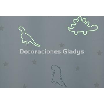 CORTINA CONFECCIONADA FOSFORESCENTE DINOSAURIOS - Imagen 2