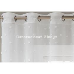 CORTINA CONFECCIONADA POMPONES NATURE - Imagen 2