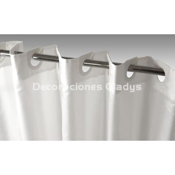 CORTINA DE BAÑO POLYESTER LISA BLANCA - Imagen 2