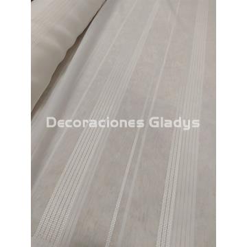 CORTINA VISILLO RAYAS NATURAL - Imagen 1