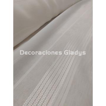 CORTINA VISILLO RAYAS NATURAL - Imagen 2