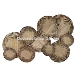 DECORACION PARED MANGO  CIRCULOS NATURAL - Imagen 1