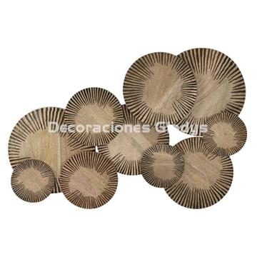 DECORACION PARED MANGO  CIRCULOS NATURAL - Imagen 1