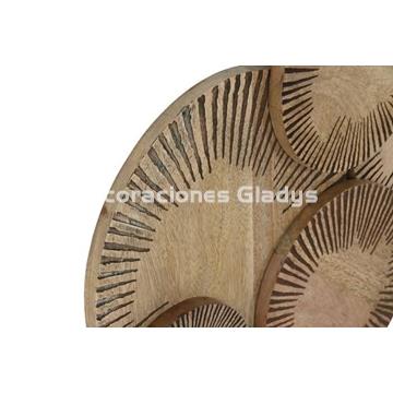 DECORACION PARED MANGO  CIRCULOS NATURAL - Imagen 2
