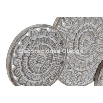 DECORACION PARED MANGO  CIRCULOS TALLADO - Imagen 2