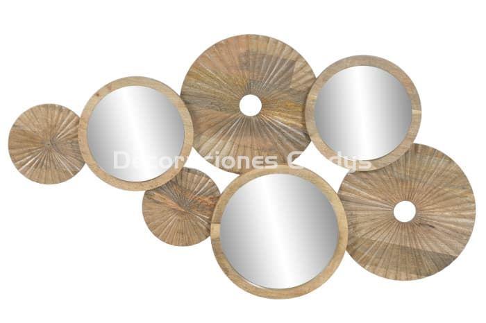 DECORACION PARED MANGO ESPEJO  NATURAL - Imagen 1