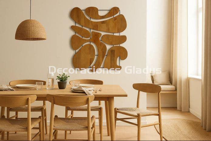 DECORACION PARED MANGO METAL  ABSTRACTO - Imagen 1