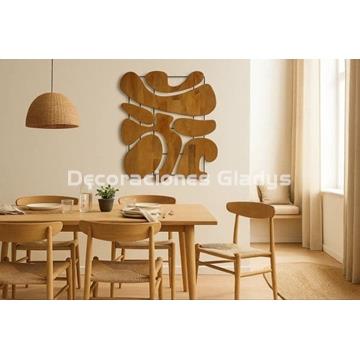 DECORACION PARED MANGO METAL  ABSTRACTO - Imagen 1