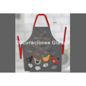 DELANTAL COCINA GALLINA COT COT - Imagen 1