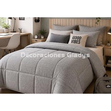 EDREDON DUVET KEILA GRIS - Imagen 1