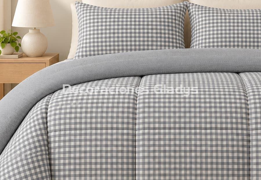 EDREDON DUVET LARISSA GRIS - Imagen 1