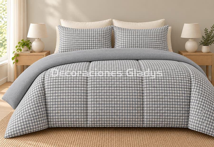 EDREDON DUVET LARISSA GRIS - Imagen 3