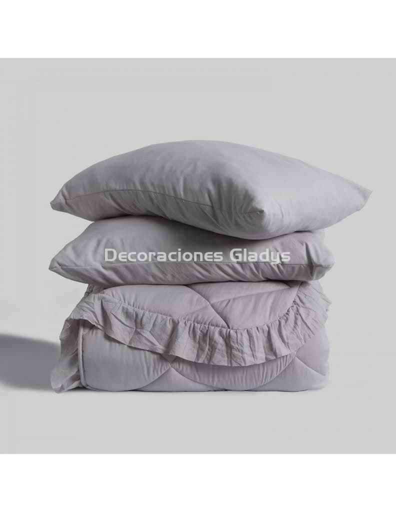 Edredón Invierno Don Algodón Lulú + Funda cojín gratis Color Gris Medidas Cama  150 cm en 2023