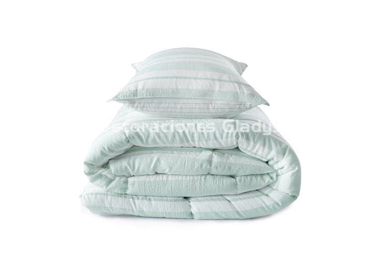 EDREDON REVERSIBLE SAMARA TURQUESA - Imagen 2