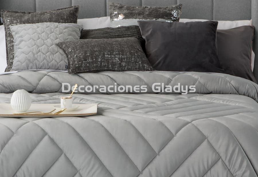EDREDON TERCIOPELO DUAL GRIS - Imagen 2