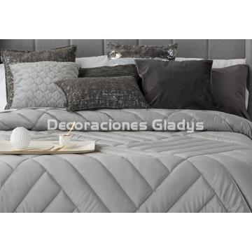 EDREDON TERCIOPELO DUAL GRIS - Imagen 2