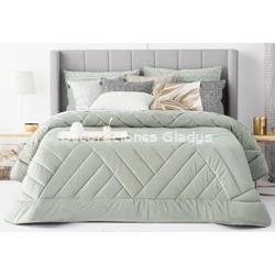 EDREDON TERCIOPELO DUAL VERDE - Imagen 1