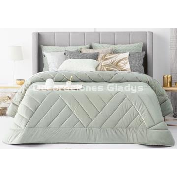 EDREDON TERCIOPELO DUAL VERDE - Imagen 1