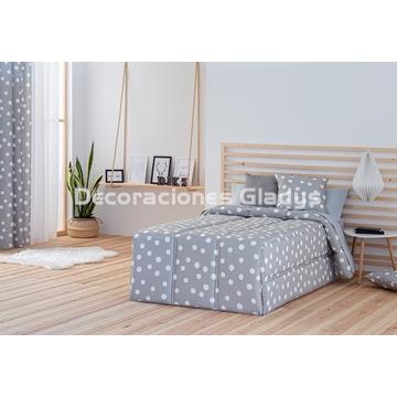 EDREDRON CONFORT TOPOS GRIS - Imagen 1