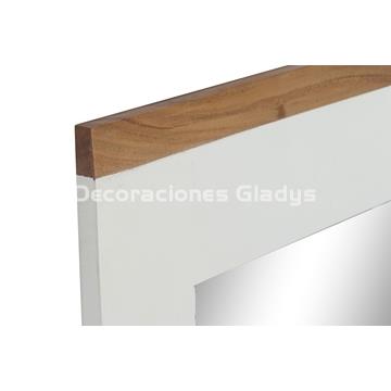 ESPEJO MANGO ACACIA  BLANCO - Imagen 2