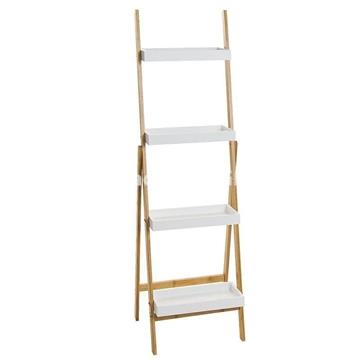ESTANTERIA 4 ESTANTES BAMBU BLANCA - Imagen 1