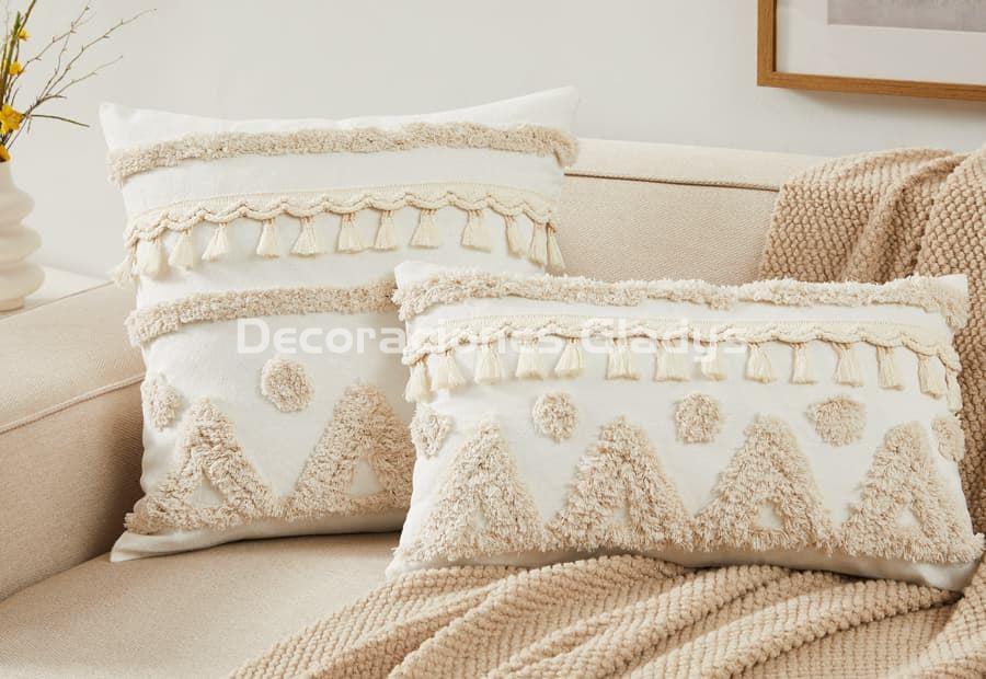 FUNDA COJIN BOHO FLECOS - Imagen 1