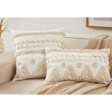 FUNDA COJIN BOHO FLECOS - Imagen 1