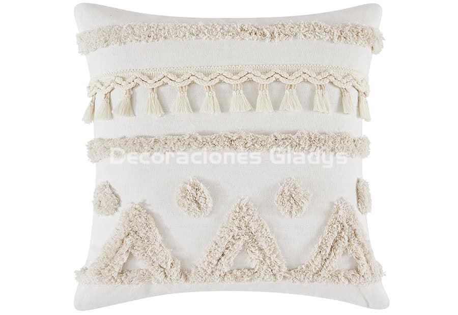 FUNDA COJIN BOHO FLECOS - Imagen 2
