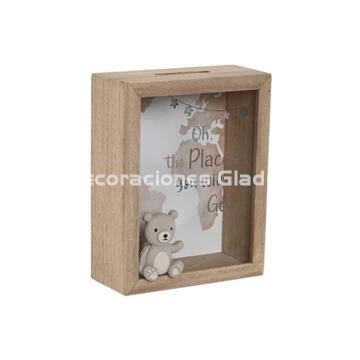 HUCHA MDF CRISTAL BEIGE - Imagen 1