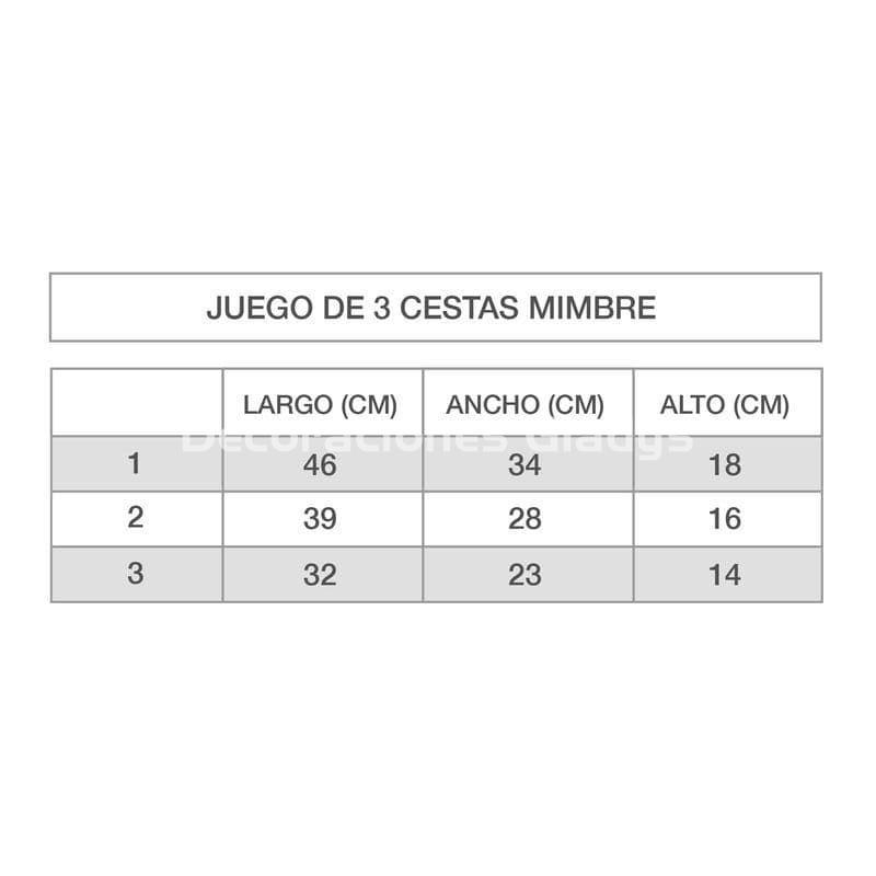 JGO. 3 CESTAS MIMBRE LAVANDA - Imagen 2