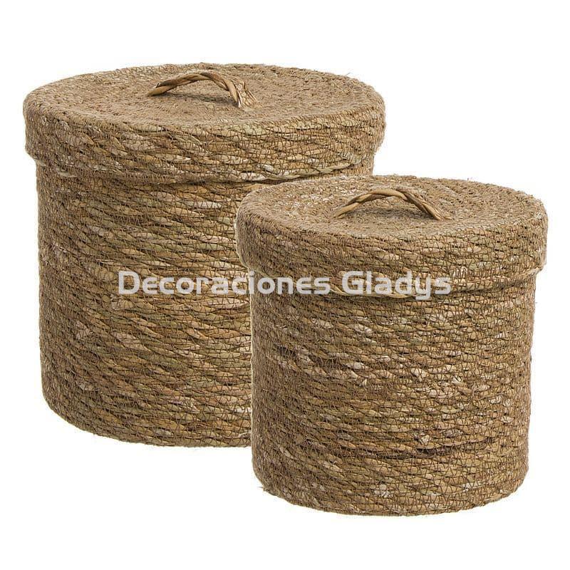 Set 3 cajas de madera decorativas azules - MU0426 - Cajas y cestos Color:  pastel frozen;