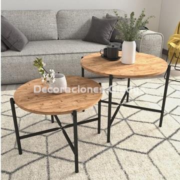 JUEGO DE 2 MESAS AUXILIARES -KIT - Imagen 1