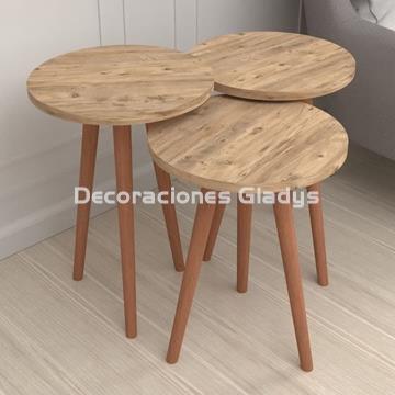 JUEGO DE 3 MESAS AUXILIARES -KIT - Imagen 1