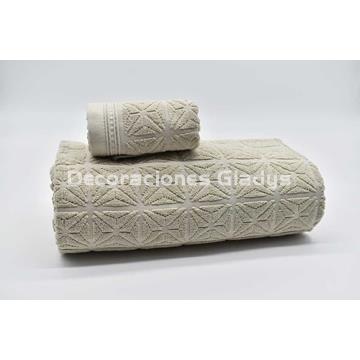 JUEGO DE 3 TOALLAS T1662C BEIGE - Imagen 1