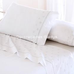 JUEGO DE SABANAS CAROLA BLANCO - Imagen 1