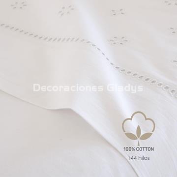 JUEGO DE SABANAS CAROLA BLANCO - Imagen 2